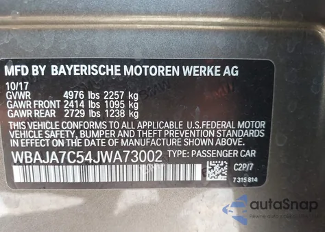 2018 BMW 530I xDrive z USA, uszkodzony, nr VIN WBAJA7C54JWA73002